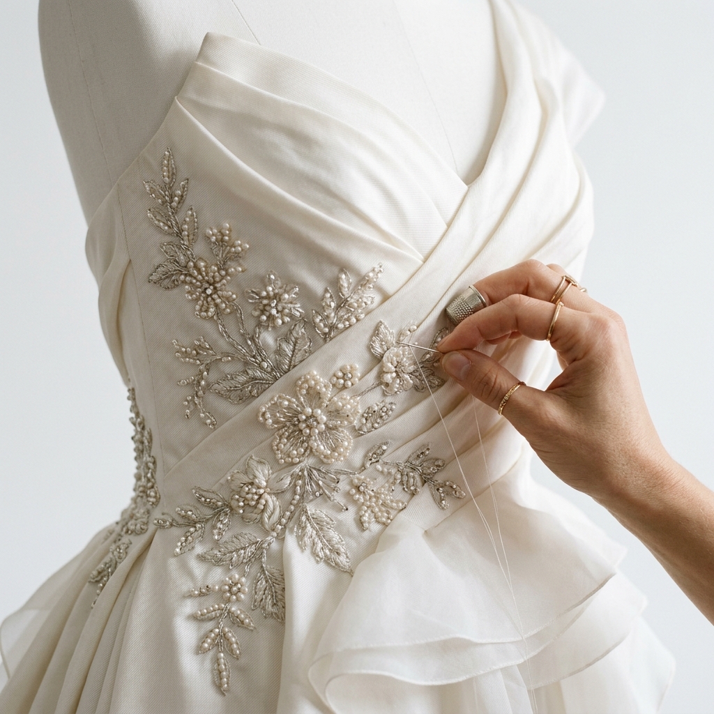 Couture craftsmanship detail